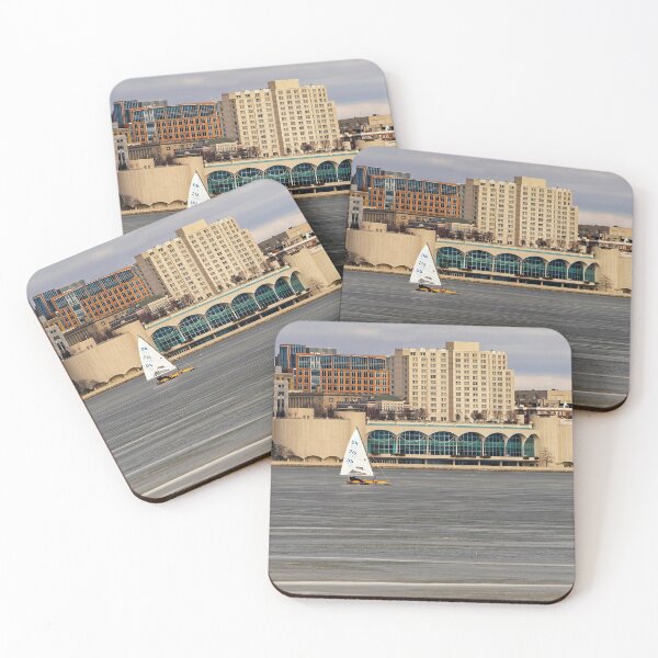 Item preview, Ice boat and Monona Terrace - Madison  - Wisconsin designed and sold by StevenRalserPhoto.