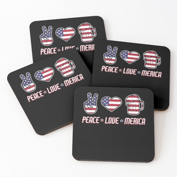 Item preview, Peace Love Merica American Flag 4th of July designed and sold by Hananiah Merch.