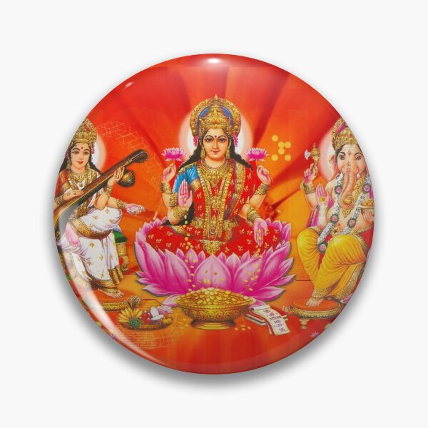 Item preview, Hindi Goddess Lakshmi Hindu Textile Pattern designed and sold by Popular-Gifts.
