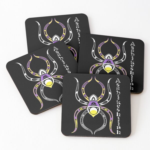 Item preview, Asabikeshiinh (spider) Non-Binary Pride designed and sold by KendraHowland.