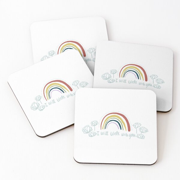 Item preview, Rainbow quote illustration "I will walk with you" designed and sold by tessakatecreate.