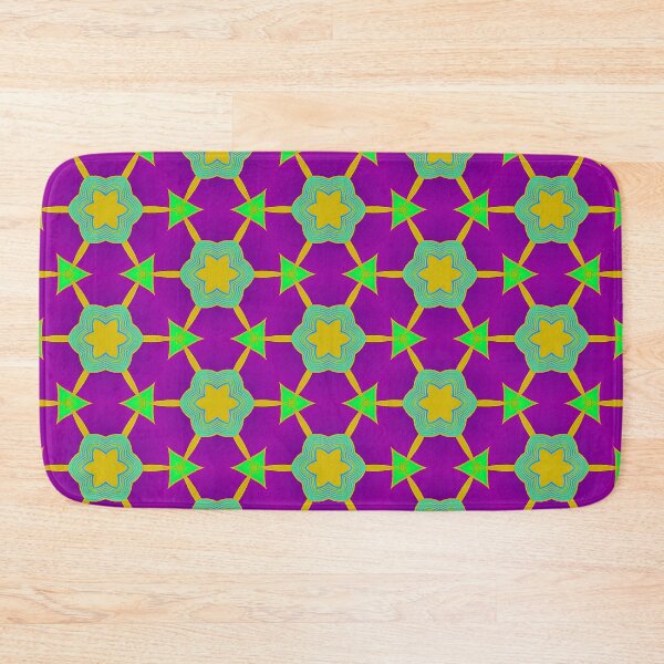 Item preview, Triangle Entangle in Purple, Green and Yellow  - Repeat Pattern designed and sold by LaRoach Digital Arts.