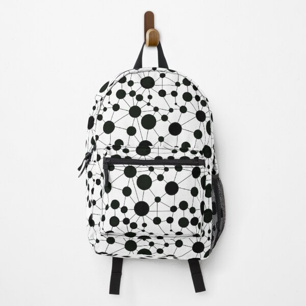 Making Connections Polka Dots and Lines - black and white Backpack
