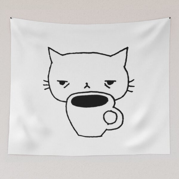 Item preview, Tired Cat Sipping Coffee designed and sold by zrvby.