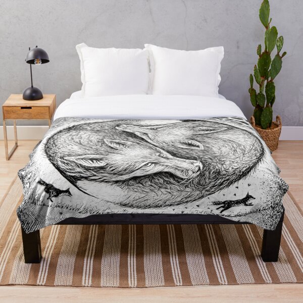Item preview, Foxes of Spring - Hand-drawn Yin yang nature design designed and sold by John Dewar.