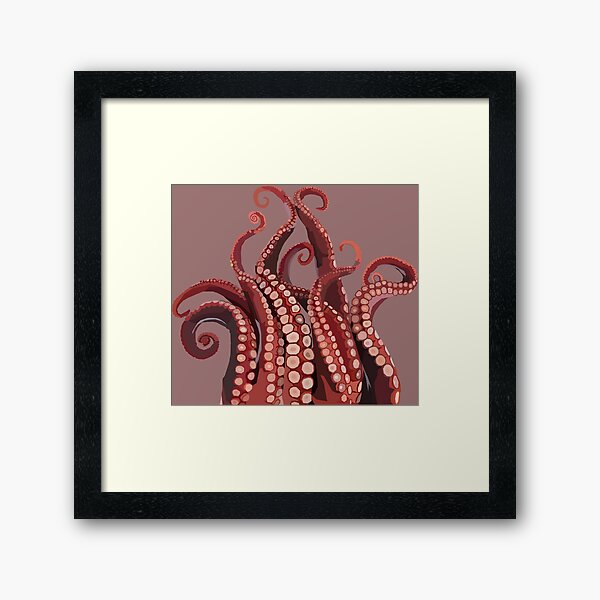 Octopus Tentacle Two-Tone Drawing Art Board Print for Sale by  SuspendedDreams