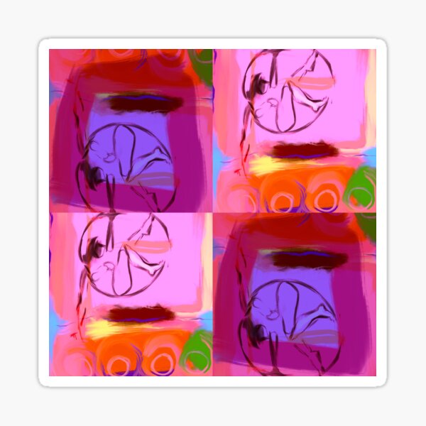 Color Block series: Aerial Dancer in Circles and Squares Sticker