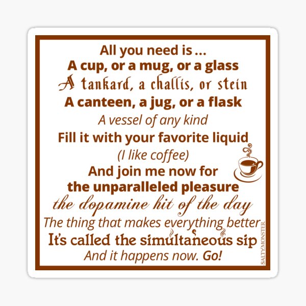 Item preview, The Simultaneous Sip Script designed and sold by Salty-Monster.
