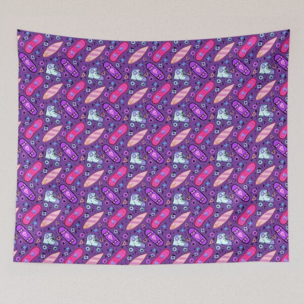 Item preview, Surf, Skate y Rollerblade morado 90's Adventure Print designed and sold by FlyingFennec.