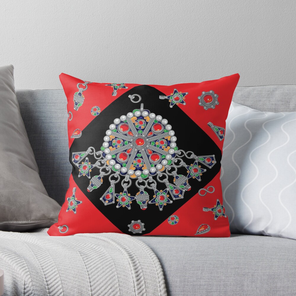 Most Popular Kabyle jewelry Throw Pillow by Eldjama TP-QEN21BXY