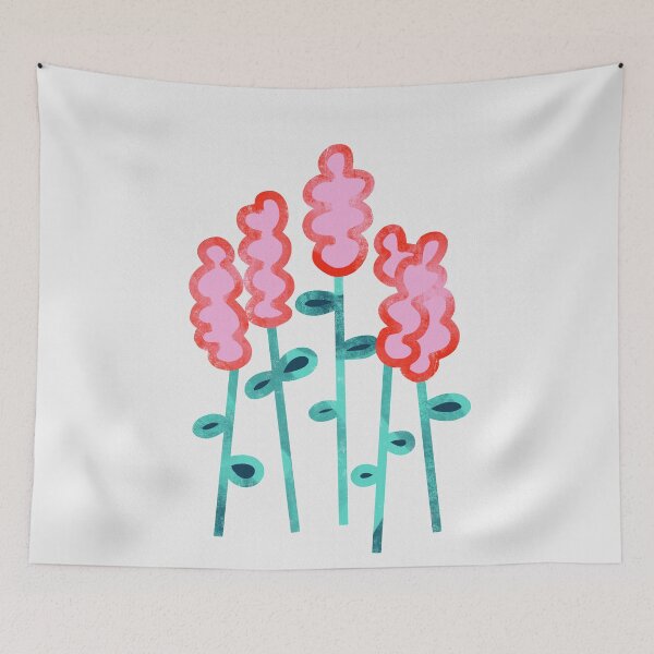 Artikelvorschau, Trendiges rosa Blumenposter (Set A) entworfen und verkauft von Megiley.