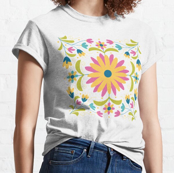 Embroidery Flower T-Shirts for Sale | Redbubble