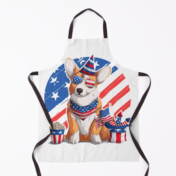 Item preview, Cute Welsh corgi fluffy Pembroke dog, Fourth of July With Dog, Corgi, 4th of july designed and sold by graphic-genie.