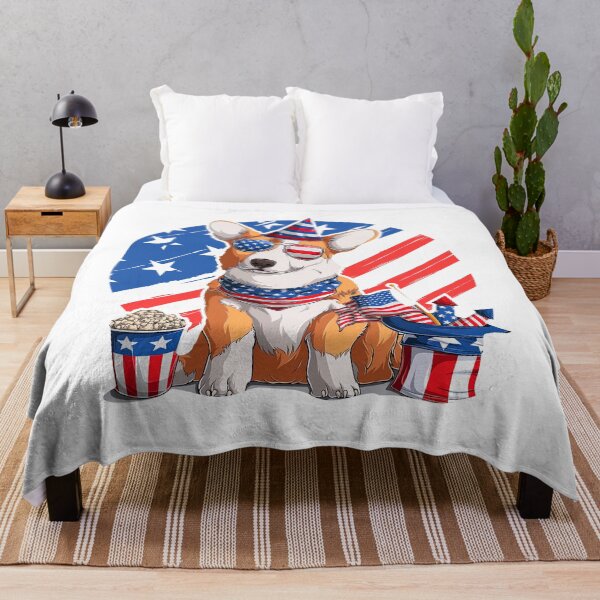 Item preview, Cute Welsh corgi fluffy Pembroke dog, Fourth of July With Dog, Corgi, 4th of july designed and sold by graphic-genie.