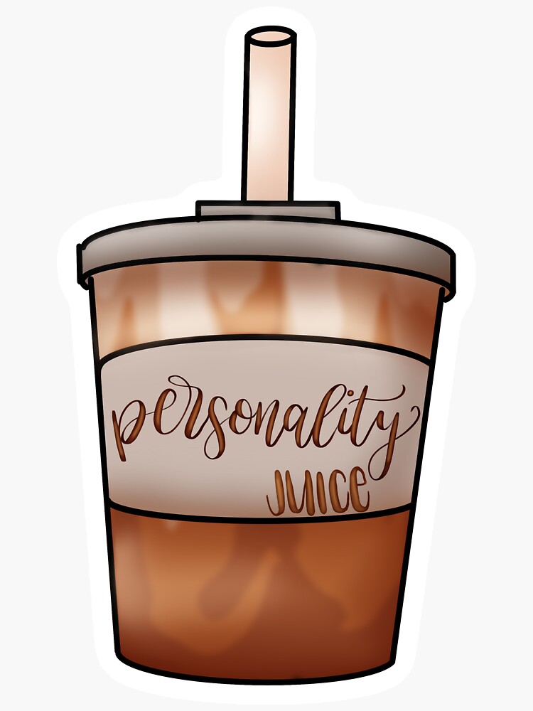 Thumbnail 3 of 3, Sticker, Iced Coffee || Personality Juice designed and sold by Angelaika.