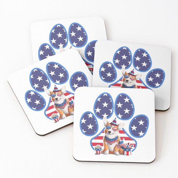 Item preview, Cute Welsh corgi fluffy Pembroke dog, Fourth of July With Dog, Corgi, 4th of july designed and sold by graphic-genie.