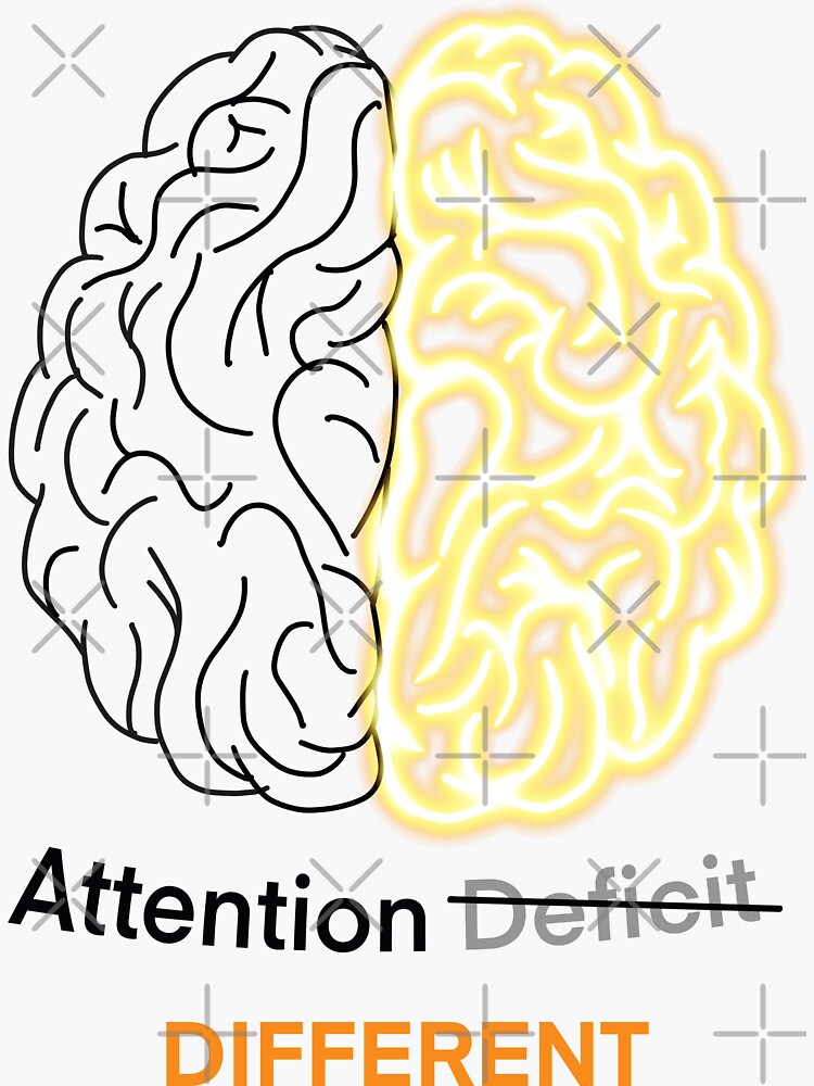 Thumbnail 3 of 3, Sticker, Attention different - Adhd brain designed and sold by Fatamimosh.