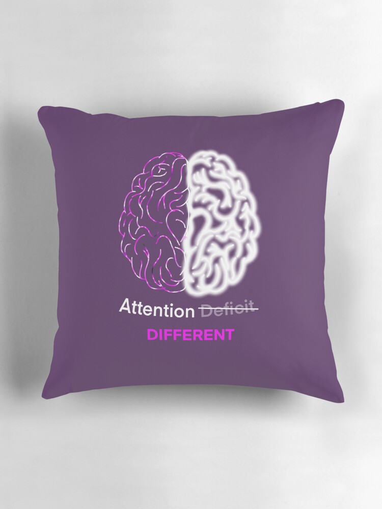 Thumbnail 3 of 4, Pillow, Attention different - Adhd brain designed and sold by Fatamimosh.