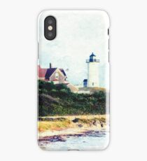 Nobska Lighthouse Cape Cod Illustrated iPhone Case