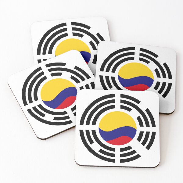 Artikelvorschau, Koreanische kolumbianische multinationale Patriotenflaggenserie entworfen und verkauft von Carbon-Fibre Media.