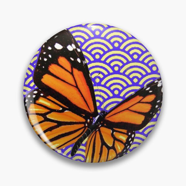 Item preview, ORANGE MONARCH BUTTERFLY PURPLE PATTERN ABSTRACT ART designed and sold by sharlesart.
