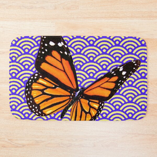 Item preview, ORANGE MONARCH BUTTERFLY PURPLE PATTERN ABSTRACT ART designed and sold by sharlesart.