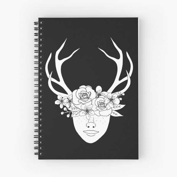 Artikelvorschau, Schwarz-weißer Hirschkopf, Pflanzenliebhaber, Linien, Malbuch Color entworfen und verkauft von 10pmCreations.