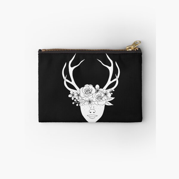 Item preview, Black and White Deer Head, Plant Lover, Linework, Colouring Book designed and sold by 10pmCreations.