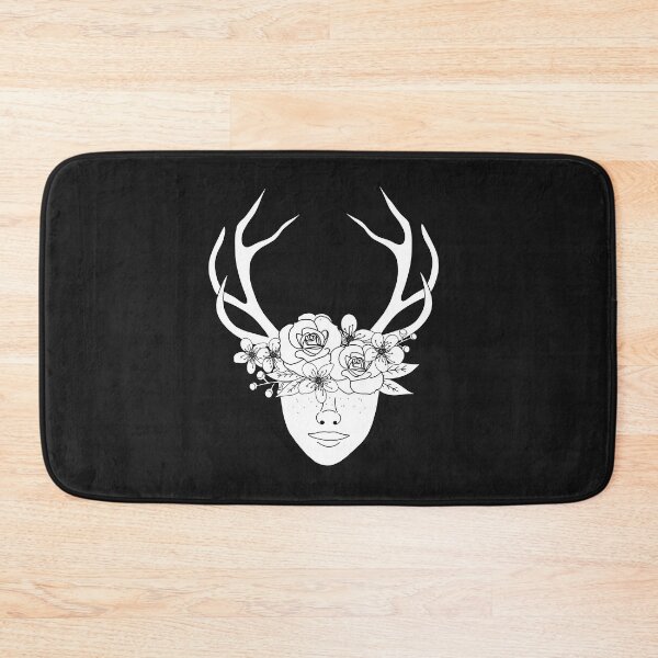 Item preview, Black and White Deer Head, Plant Lover, Linework, Colouring Book designed and sold by 10pmCreations.