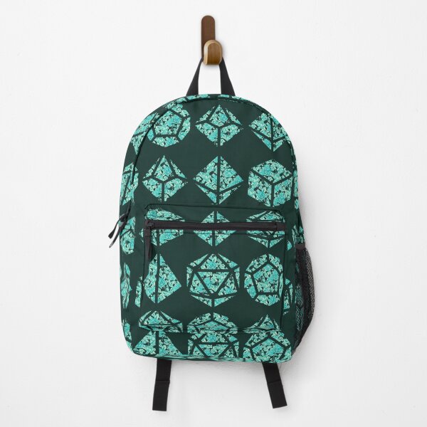 Item preview, Neon Aqua Blue Gradient Rose Vintage Pattern Silhouette Polyhedral Dice - Dungeons and Dragons Design designed and sold by GenAumonier.