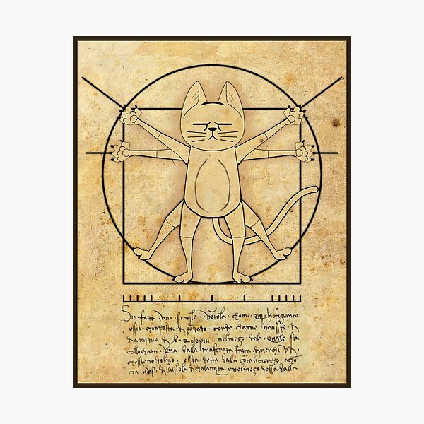 Item preview, Vitruvian Cat - Da Vinci's feline friend! designed and sold by Groenendijk.