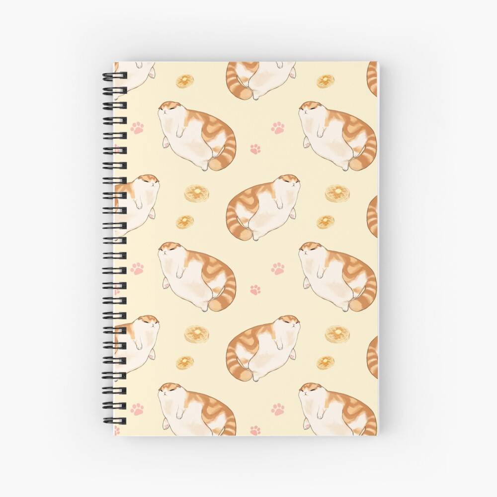 Vista previa del artículo con la obra «Cuaderno de espiral», diseñado y vendido por WafflesCat.