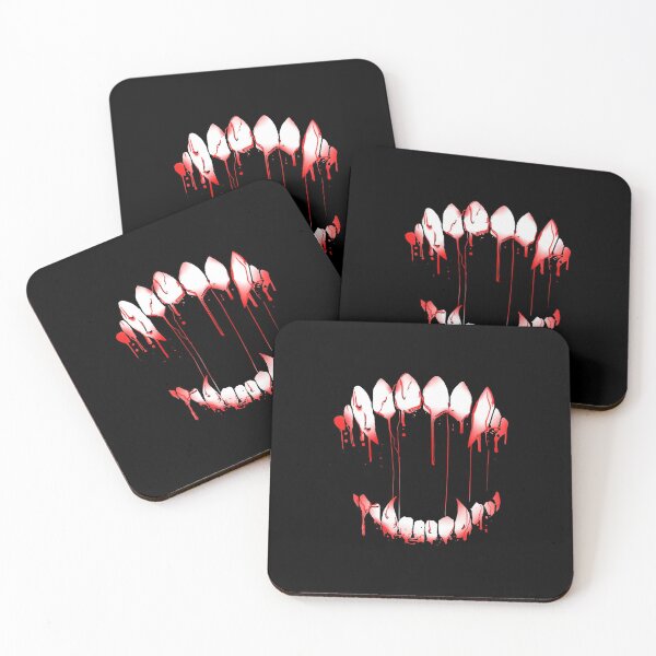 Item preview, Monster open mouth teeth with red blood dripping designed and sold by mirrorimages.