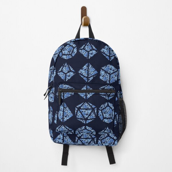 Item preview, Delft Blue Gradient Rose Vintage Pattern Silhouette Polyhedral Dice - Dungeons and Dragons Design designed and sold by GenAumonier.