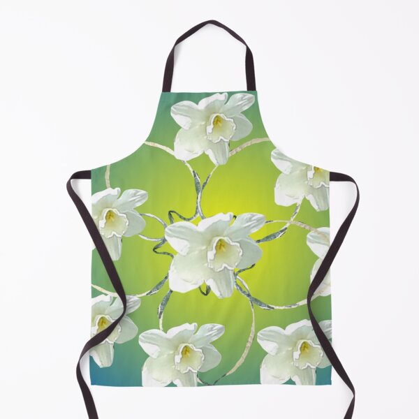 Item preview, Floral- White Daffodils on Green and Blue designed and sold by MulesParty.
