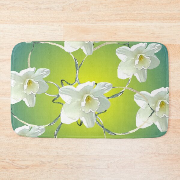Item preview, Floral- White Daffodils on Green and Blue designed and sold by MulesParty.