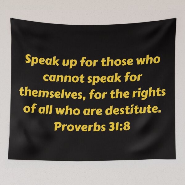 Artikelvorschau, Bible Verse Proverbs 31:8 entworfen und verkauft von Prayingwarrior.
