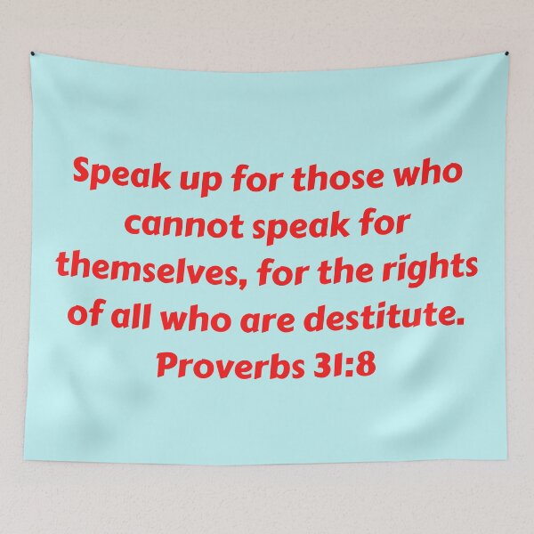 Artikelvorschau, Bible Verse Proverbs 31:8 entworfen und verkauft von Prayingwarrior.