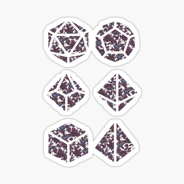 Aperçu de l'œuvre Dés polyédriques à motif vintage dégradé de rose bleu et rouge foncé vampire - Dungeons and Dragons Design créée et vendue par GenAumonier.