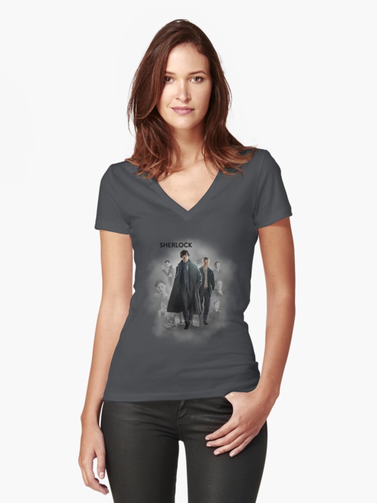 Download "BBC Sherlock" Women's Fitted V-Neck T-Shirt by time-lady ...