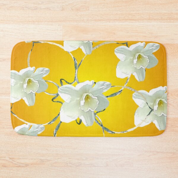 Item preview, Floral-White Daffodils on Yellow and Orange designed and sold by MulesParty.