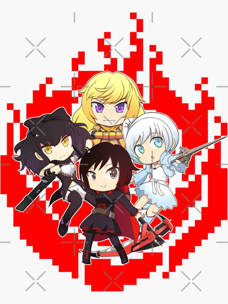 "Fire Ruby Weiss Blake Yang girls RWBY " Sticker for Sale by ...