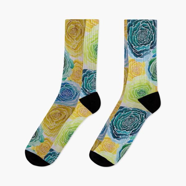 Item preview, Yellow and teal roses designed and sold by Rosesbyrobin.