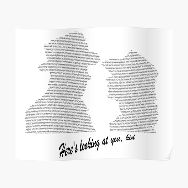 Casablanca Ending Scene Image and Dialogue Poster