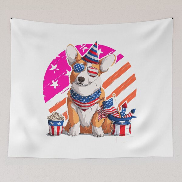 Item preview, Cute Welsh corgi dog for Woman, Fourth of July With Dog, Corgi, 4th of july designed and sold by graphic-genie.