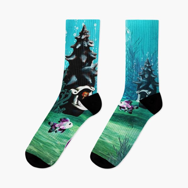 Item preview, Cute mermaids and fantasy fish in the deep ocean designed and sold by nicky2342.