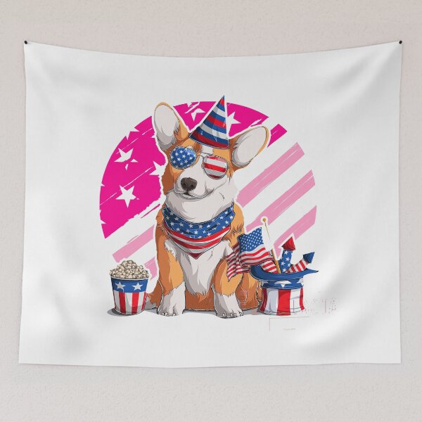 Item preview, Cute Welsh corgi dog for Woman, Fourth of July With Dog, Corgi, 4th of july designed and sold by graphic-genie.