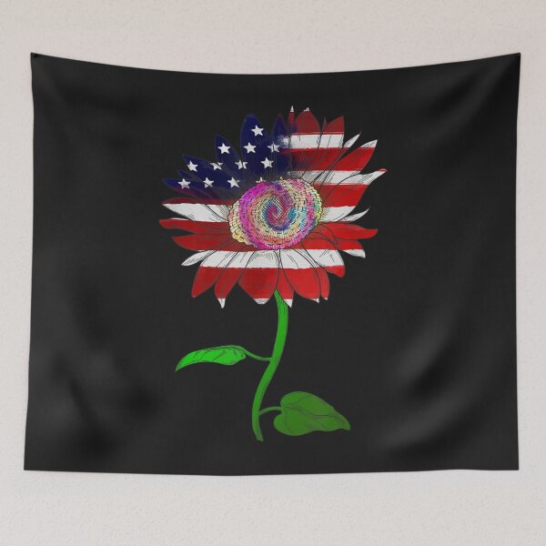 Item preview, American Flag Sunflower 4th July Independence designed and sold by coraclr.