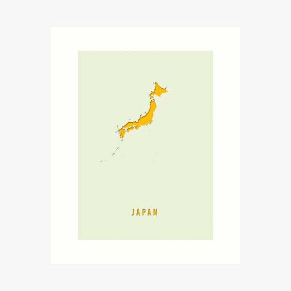Item preview, Country of Japan Map Flag Yellow Minimalist designed and sold by Zero Nine.