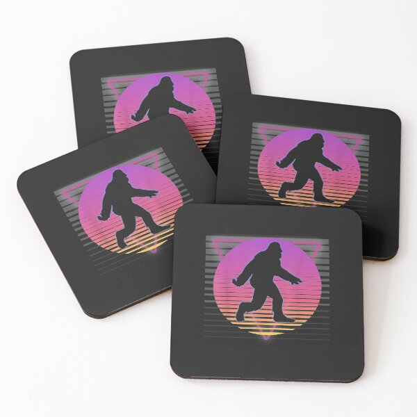 Item preview, Bigfoot Sasquatch Retro Vaporwave 80s 90s Style Sunset designed and sold by coraclr.